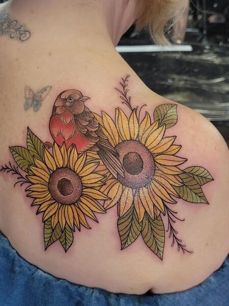 Sunflower Shoulder Tattoo