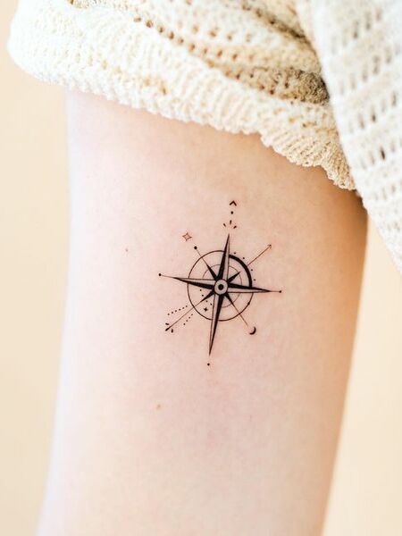 Tiny Compass Tattoo