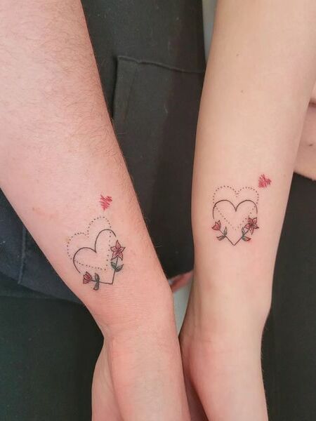 Tiny Matching Couple Tattoo