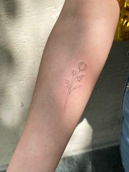 Tiny Tulip Tattoo