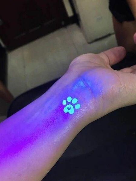 UV Paw Tattoo