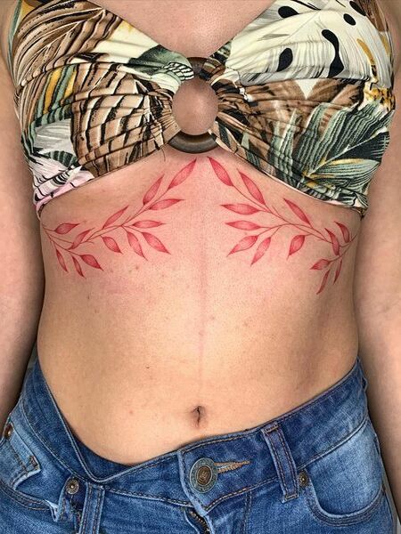 Underboob Red Tattoo