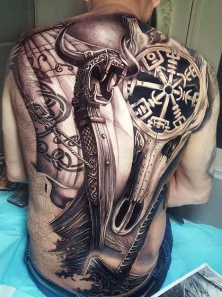 Viking Back Tattoo