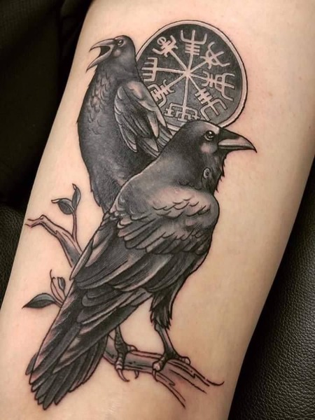 Viking Huginn and Muninn Tattoo