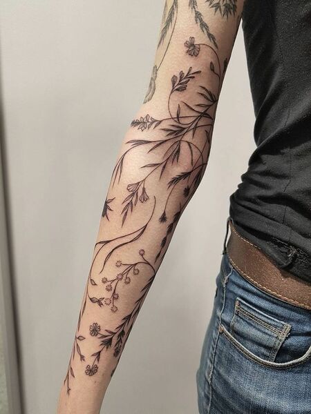 Vine Sleeve Tattoo