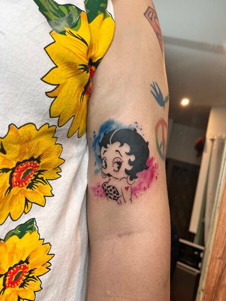 Watercolor Betty Boop Tattoo