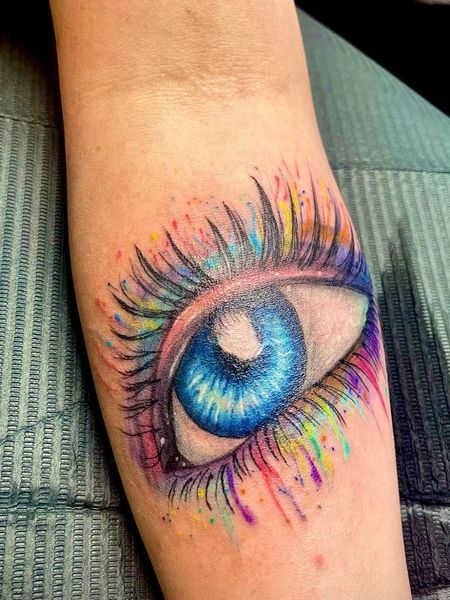 Watercolor Eye Tattoo