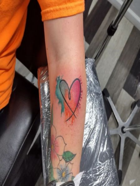 Watercolor Heart Tattoo