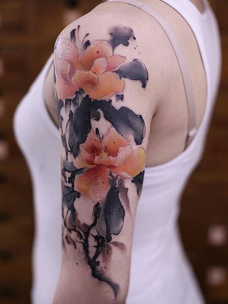 Watercolour Sleeve Tattoos