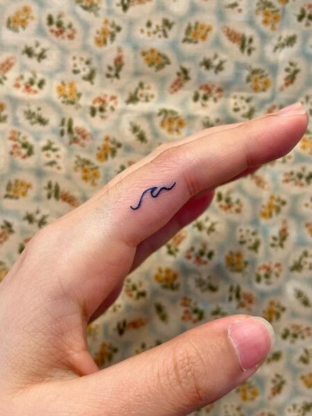 Wave Finger Tattoo
