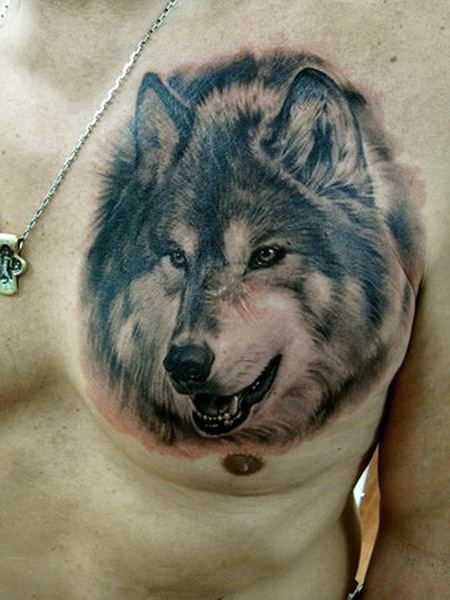 Wolf Chest Tattoos