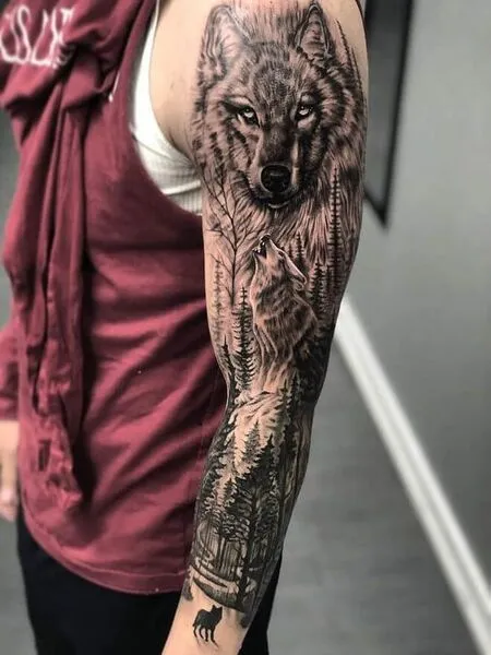 Wolf Sleeve Tattoo