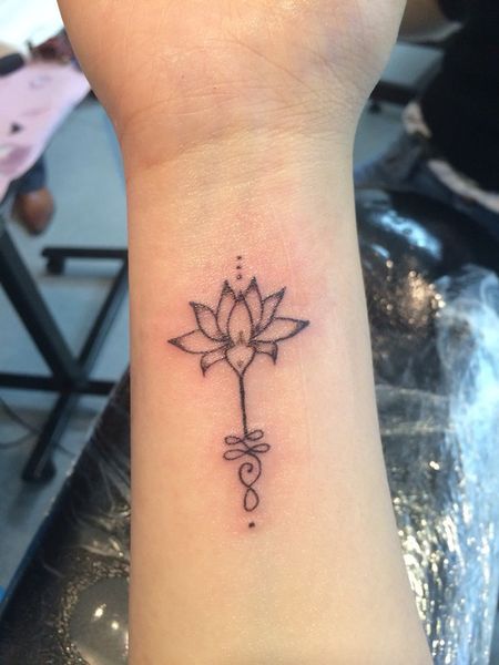 Wrist Lotus Flower Tattoo