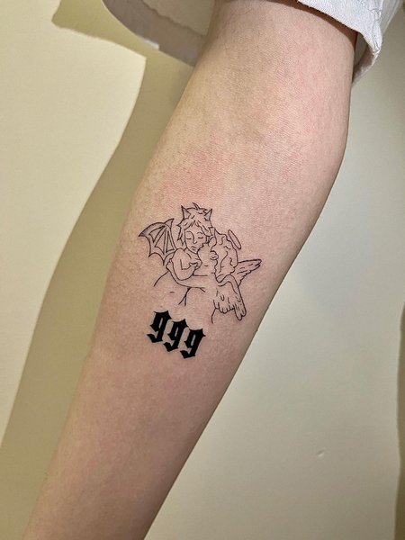 999 Angel Tattoo