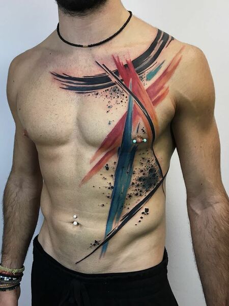 Abstract Rib Tattoo