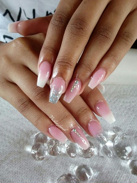 Acrylic Pink Ombre Nails
