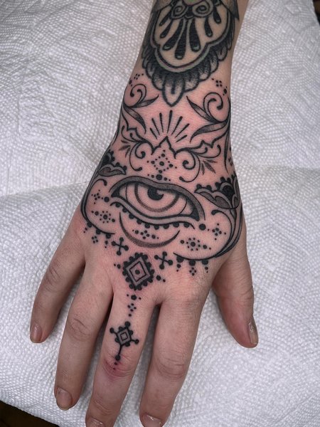 All Seeing Eye Hand Tattoo