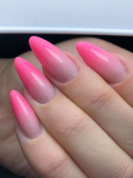 Almond Pink Ombre Nails