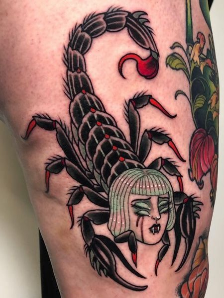 American Traditional Scorpion Tattoo