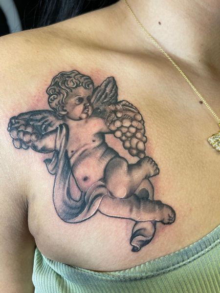 Angel Chest Tattoo