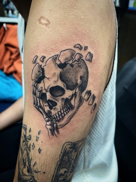 Skeleton Anxiety Tattoo