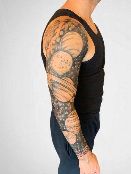 Arm Filled Galaxy Tattoo