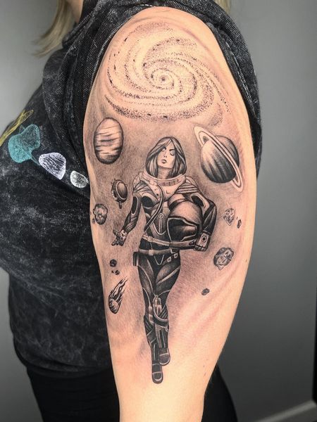Astronaut Lady Tattoo