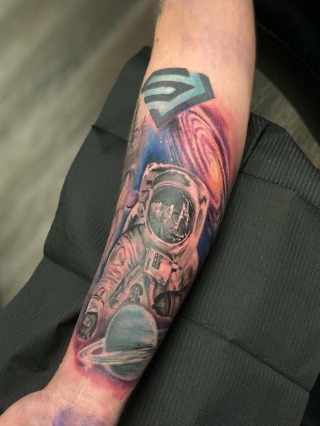 Astronaut Tattoo on the Forearm