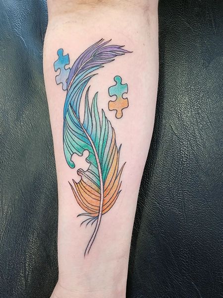 Autism Feather Tattoo
