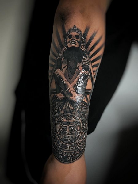 Aztec Arm Tattoo