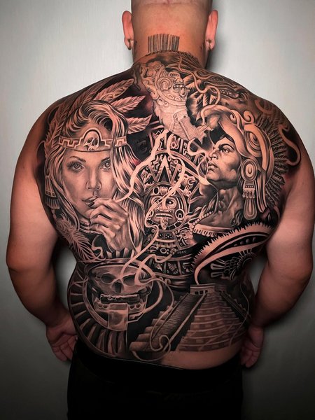 Aztec Back Tattoo