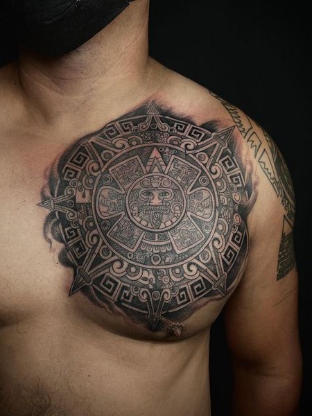 Aztec Chest Tattoo