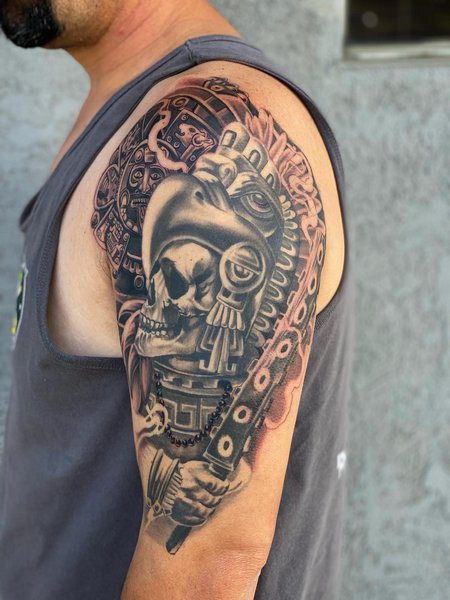 Aztec Shoulder Tattoo