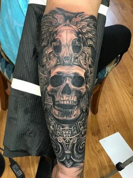 Aztec Skull Tattoo