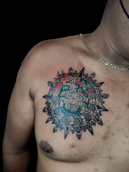 Aztec Sun Tattoo