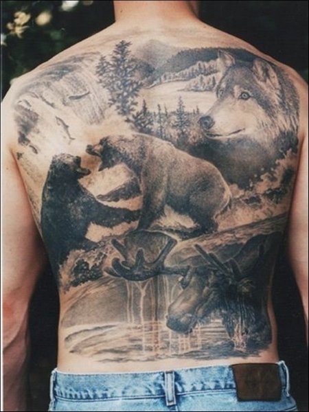 Bear Back Tattoo