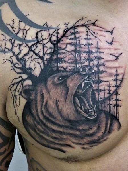 Bear Chest Tattoo