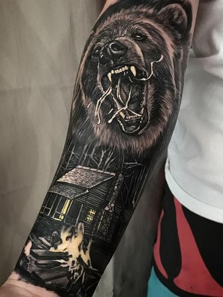 Bear Forearm Tattoo