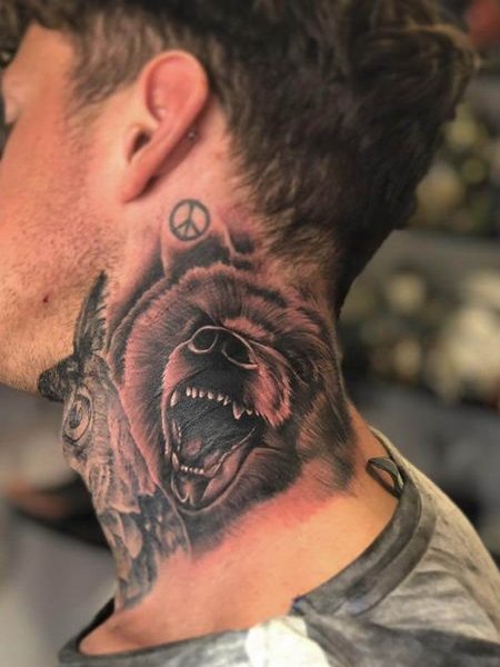 Bear Neck Tattoo