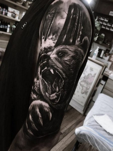 Bear Sleeve Tattoo