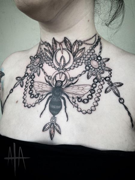 Bee Tattoo On Chest