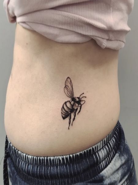 Bee Tattoo On Rib