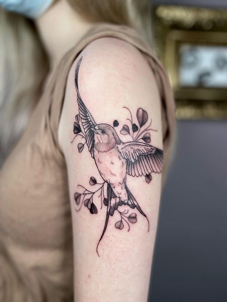 Bird Tattoo On Shoulder