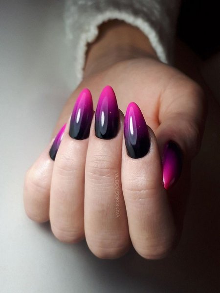 Black Pink Ombre Nails