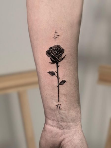 Black Rose Tattoo On Wrist