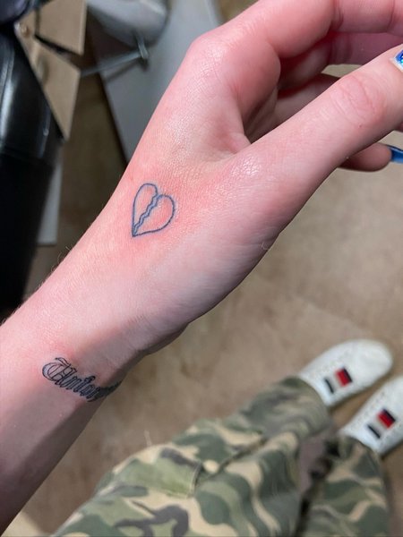 Broken Heart Tattoo On Hand