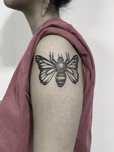 Butterfly Bee Tattoo