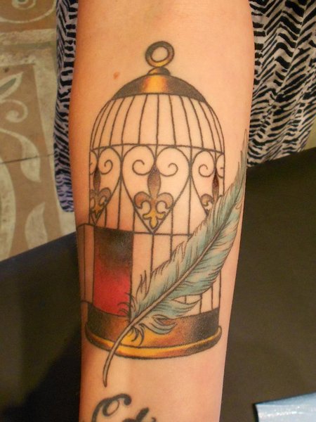 Bird Cage Forearm Tattoo