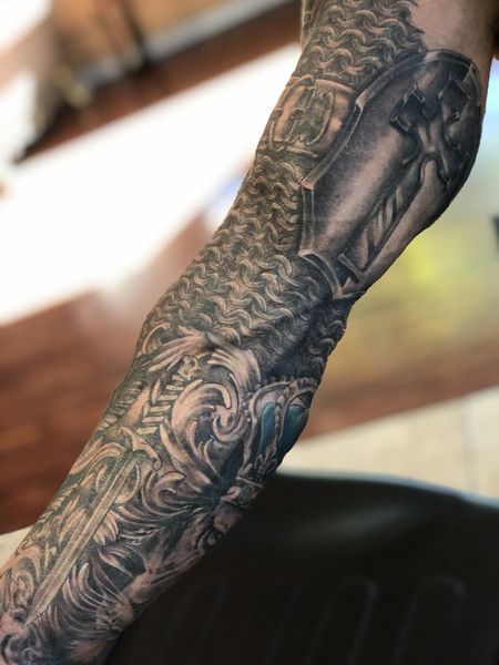 Celtic Shoulder Armor Tattoo