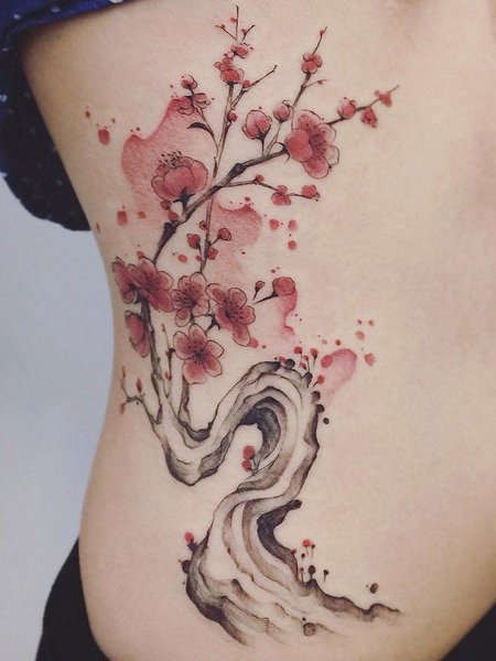 Cherry Blossom Vine Tattoo